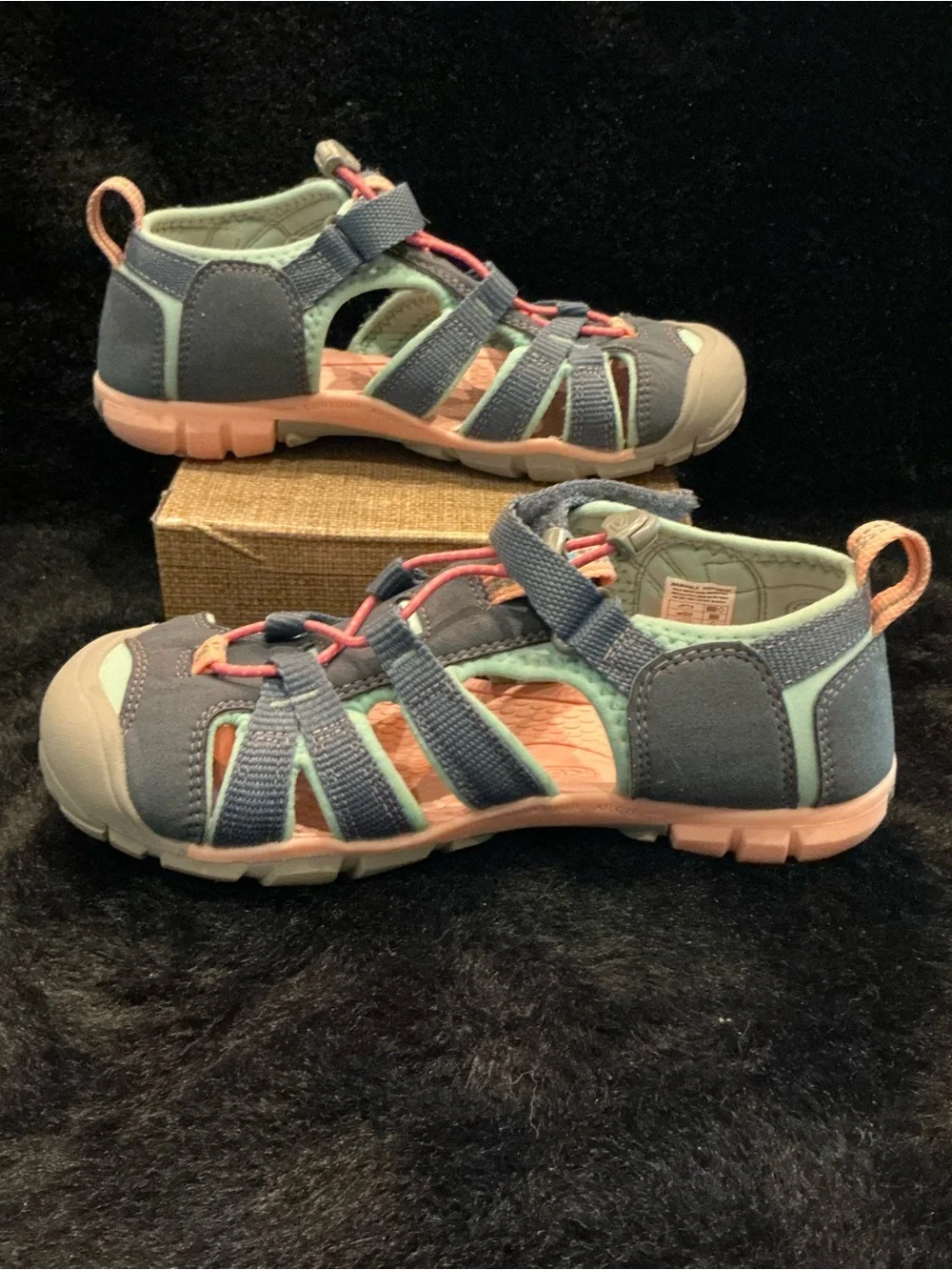 Keen Newport H2 Kids Blue Mint Pink Waterproof Closed-Toe Sandals Size 3
